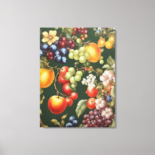 Elegantes italienisches Design mit Obst und Blume Leinwanddruck