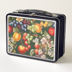 Elegantes italienisches Design mit Obst und Blume Metall Brotdose