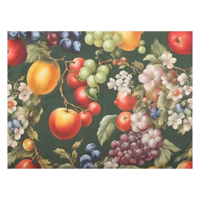 Elegantes italienisches Design mit Obst und Blume Tischdecke (Vorderseite (Horizontal))