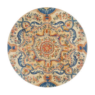 Elegantes italienisches Vintag Barock Blaues Orang Schneidebrett