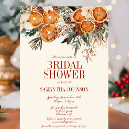 Elegantes Ivory Citrus Floral Brautparty Einladung