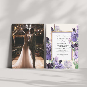 Elegantes Ivory Watercolor Blühendes Hochzeitsslim Einladung