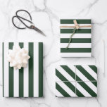 Elegantes Jäger-Muster, grün und weiß gestrichen Geschenkpapier Set<br><div class="desc">Einfache,  grüne Streifenverpackung - ideal für Hochzeiten,  Brautpartys,  Geburtstage und Weihnachten.</div>