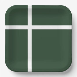 Elegantes Jäger-Muster, grün und weiß gestrichen Pappteller