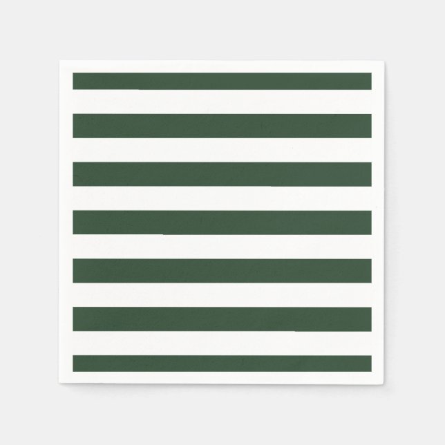 Elegantes Jäger-Muster, grün und weiß gestrichen Serviette (Vorderseite)