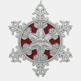 Elegantes Jahr Pewter Gerahmtes Schneeflocken Schneeflocken Zinn-Ornament