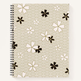 Elegantes japanisches Blume-Notebook - Blumenjourn Notizbuch