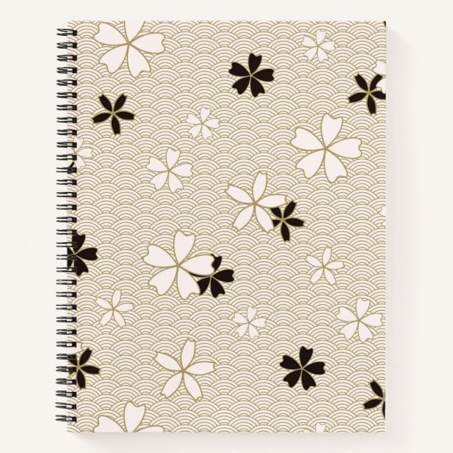 Elegantes japanisches Blume-Notebook - Blumenjourn Notizbuch (Vorderseite)