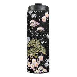 Elegantes japanisches Inspiriertes botanisches Kun Thermosbecher