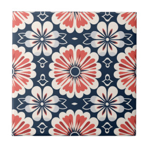 Elegantes japanisches Kimono-Blumenmuster-Kachel Fliese