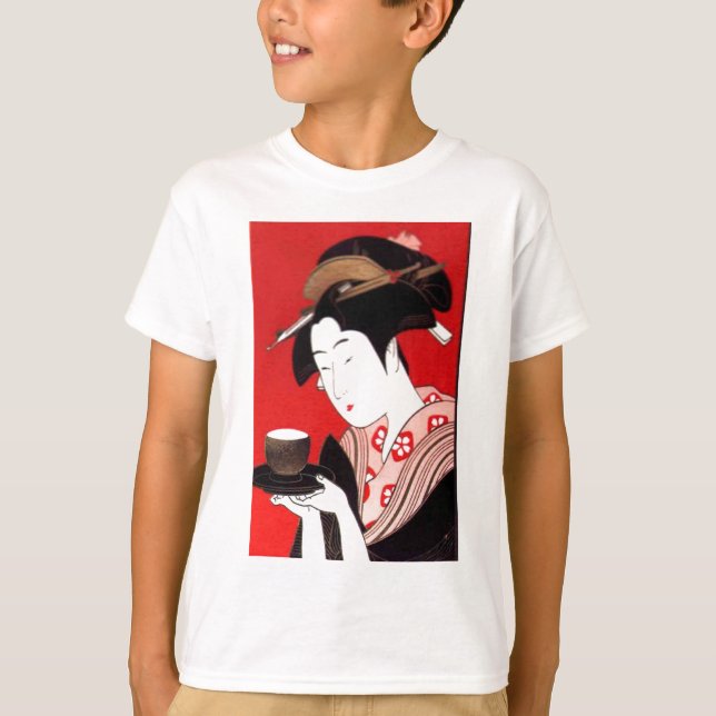 Elegantes japanisches Lady Tea Feste T-Shirt (Vorderseite)