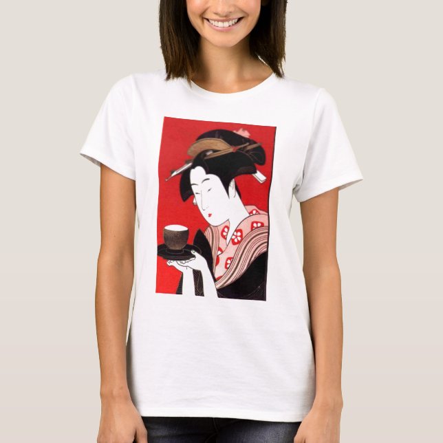 Elegantes japanisches Lady Tea Feste T-Shirt (Vorderseite)