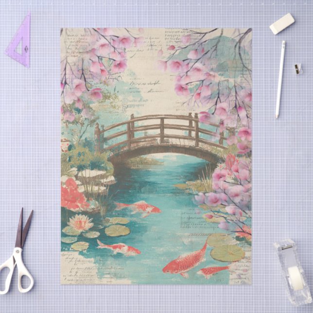 Elegantes japanisches Themed Decoupage Crafting Seidenpapier (Basteln)