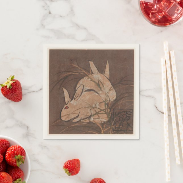 Elegantes japanisches Vintages Rabbits Art Paper N Serviette (Beispiel)