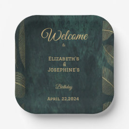 Elegantes Joint Double Birthday Twin Poster Pappteller