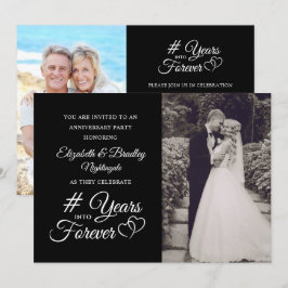 Elegantes Jubiläum Herzjahre ins Foto Einladung