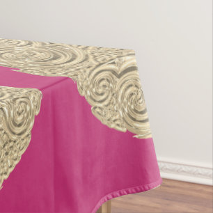Elegantes Jugendstil-Gold fuschia rosa Moderne Tischdecke
