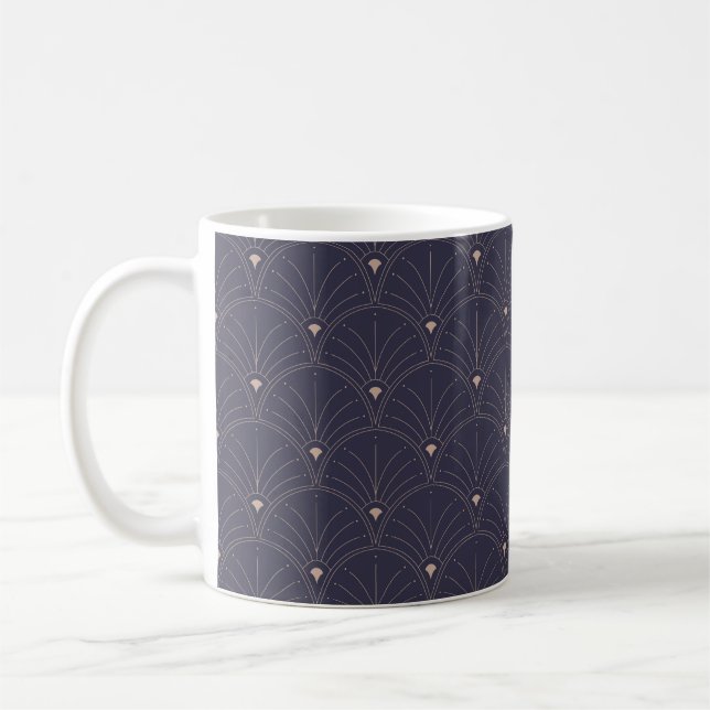 Elegantes Jugendstil, minimalistisches Muster. Kaffeetasse (Links)