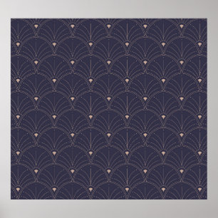 Elegantes Jugendstil, minimalistisches Muster. Poster