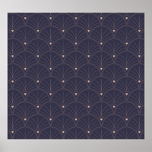 Elegantes Jugendstil, minimalistisches Muster. Poster (Vorne)