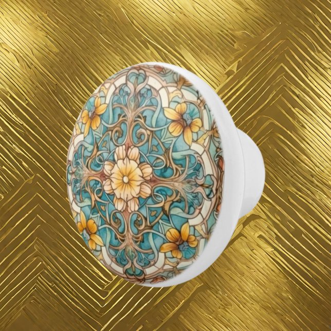 elegantes Jugendstil-Muster Keramikknauf (Von Creator hochgeladen)
