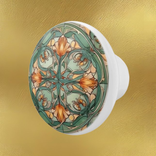 elegantes Jugendstil-Muster Keramikknauf (Von Creator hochgeladen)