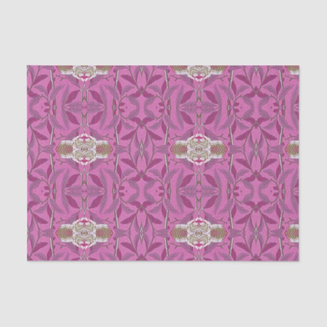 Elegantes Jugendstil Rosa und Lila Seidenpapier (Vorderseite)