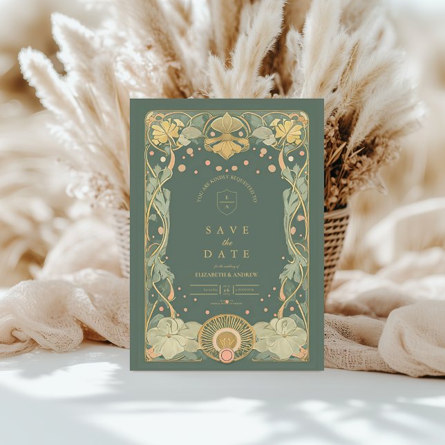 Elegantes Jugendstil Save The Date (Von Creator hochgeladen)