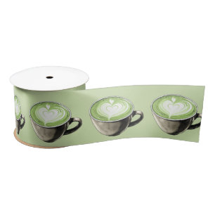 Elegantes Kaffeethema: Perfektes Matcha-Brautjungf Satinband