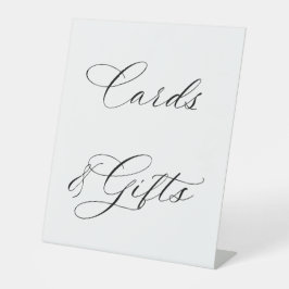 Elegantes Kalligrafie-Hochzeitskarten- & Geschenke Sockelschild