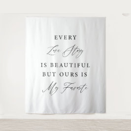 Elegantes Kalligrafie-Hochzeitskulisse-Banner-Schi Wandteppich