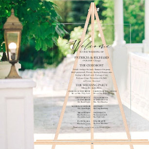 Elegantes Kalligrafie-Minimalistisches Hochzeitspr Acrylschild