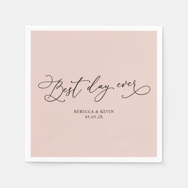 Elegantes Kalligrafie Script Dusty Rose Wedding Serviette (Vorderseite)