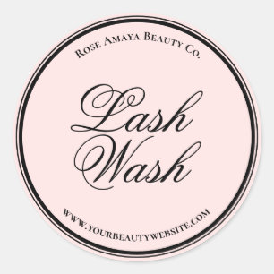 Elegantes Kalligrafie-Script Lash-Wash-Shampoo Runder Aufkleber