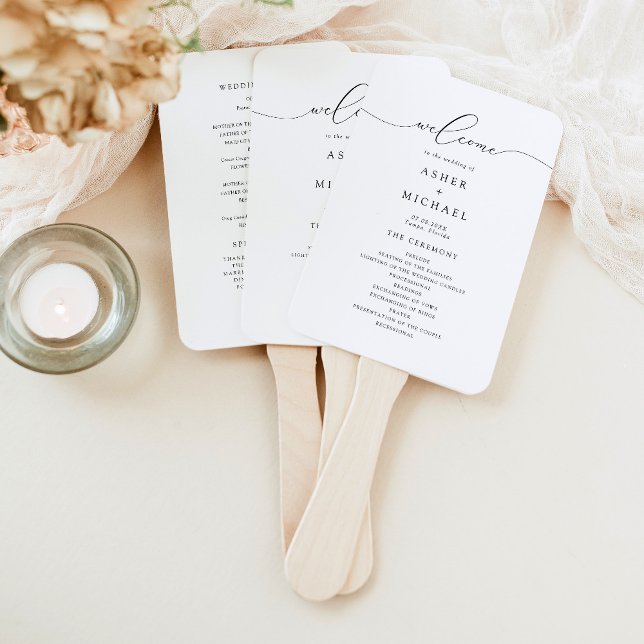 Elegantes Kalligrafie-Skript Hochzeitsprogramm Fächer (Von Creator hochgeladen)