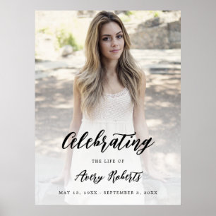 Elegantes Kalligrafisches Foto Feier zum Lebenszei Poster
