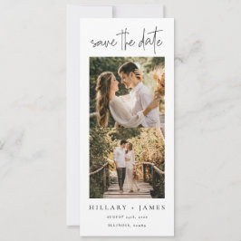 Elegantes Kalligrafisches Foto Save the Date Strei Einladung