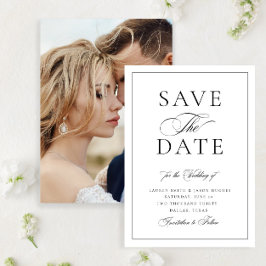 Elegantes kalligrafisches Hochzeitsszenario-Foto Save The Date