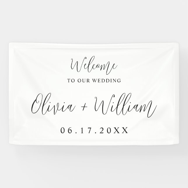 Elegantes kalligrafisches Script-Hochzeitungs-Begr Banner (Horizontal)