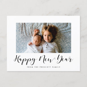 Elegantes Kalligraphie-Frohes Neues Jahr-Foto Postkarte