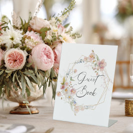 Elegantes kalligraphisches Gästebuch Sockelschild