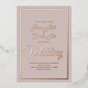 Elegantes kalligraphisches Herz Hochzeitstiefel Folieneinladung