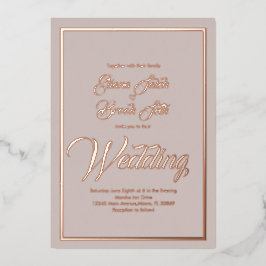 Elegantes kalligraphisches Herz Hochzeitstiefel Folieneinladung