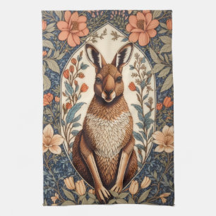 Elegantes Känguru, inspiriert von William Morris Geschirrtuch