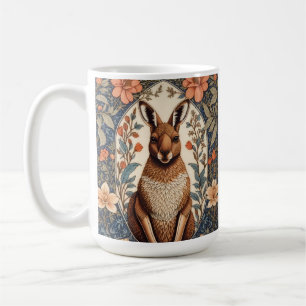 Elegantes Känguru, inspiriert von William Morris  Kaffeetasse