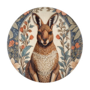 Elegantes Känguru, inspiriert von William Morris Schneidebrett