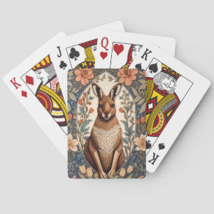 Elegantes Känguru, inspiriert von William Morris Spielkarten