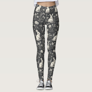 Elegantes Kaninchen-Toile-Floral-Vintage-Muster Leggings