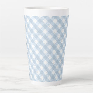 Elegantes kariertes blau-weißes Muster mit Punkten Milchtasse