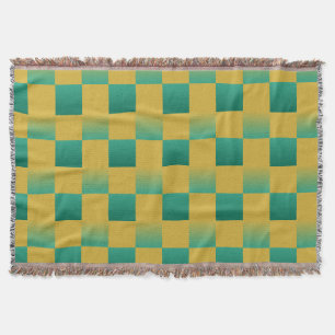 Elegantes kariertes Muster in Grün und Gold Decke